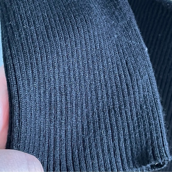 Almost Famous Ribbed Cut-Out Long Sleeve Dress- Black- Size Large - Picture 4 of 7